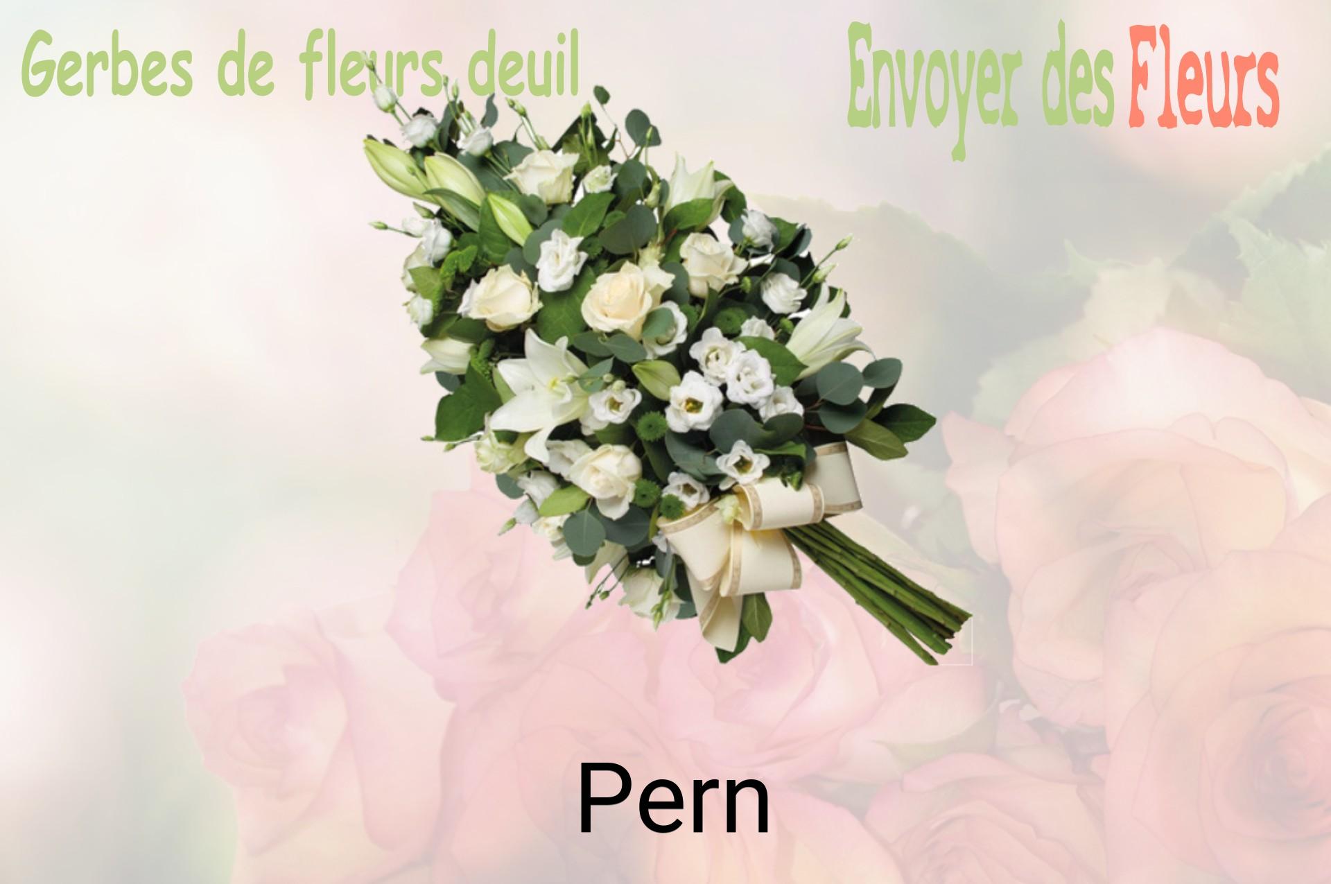 Gerbe de fleurs de deuil livrée à Pern